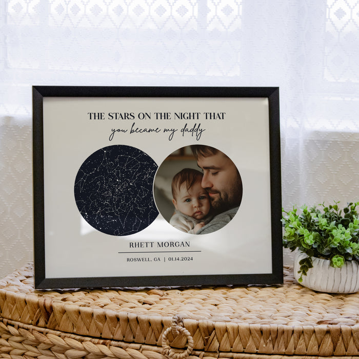 Framed Baby and Daddy Photo Wall Sign or Digital File