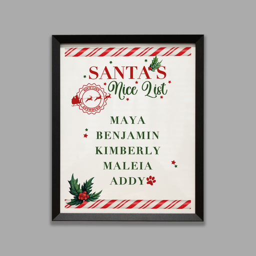 Personalized Santa's Nice List Wall Sign