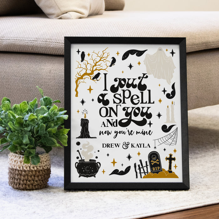 Personalized "I Put A Spell On You" Couples Halloween Wall Sign