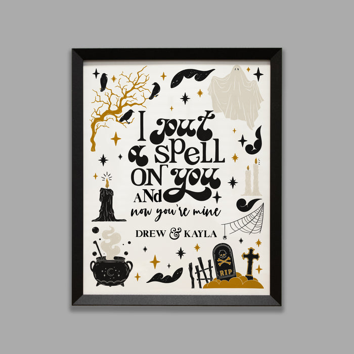 Personalized "I Put A Spell On You" Couples Halloween Wall Sign