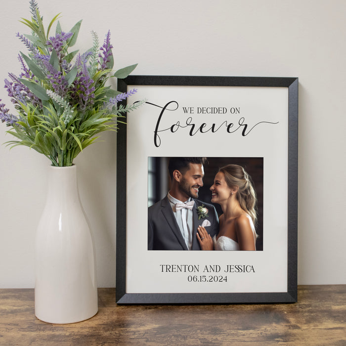 Framed "We Decided on Forever" Photo Wall Sign