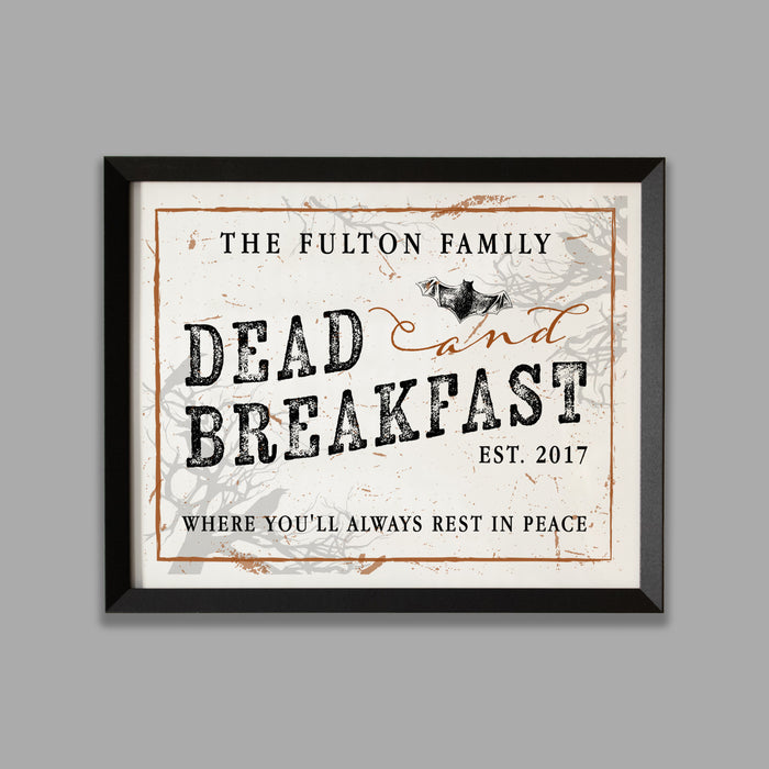 Personalized Dead and Breakfast Halloween Wall Sign