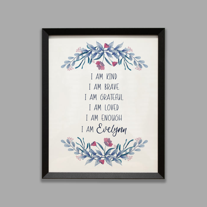 Personalized flower affirmation sign