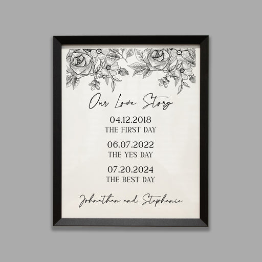 Personalized couple dates sign