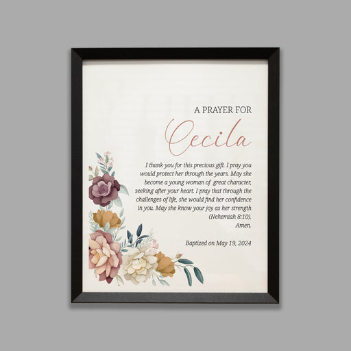 Personalized prayer for girl sign