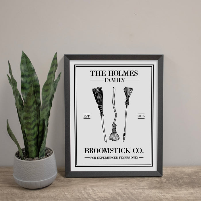 Personalized Witches Broomstick Co. Framed Wall Art or Download