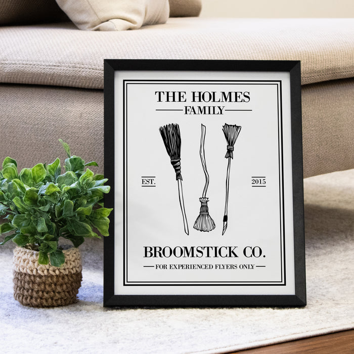 Personalized Witches Broomstick Co. Framed Wall Art or Download