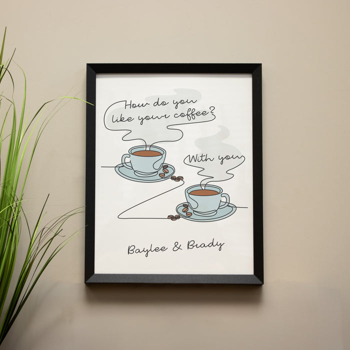 Framed Coffee Lovers Wall Sign or Digital File