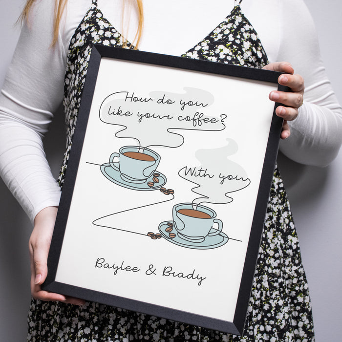 Framed Coffee Lovers Wall Sign or Digital File