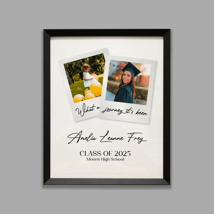 Framed Graduation Now and Then Photo Wall Sign