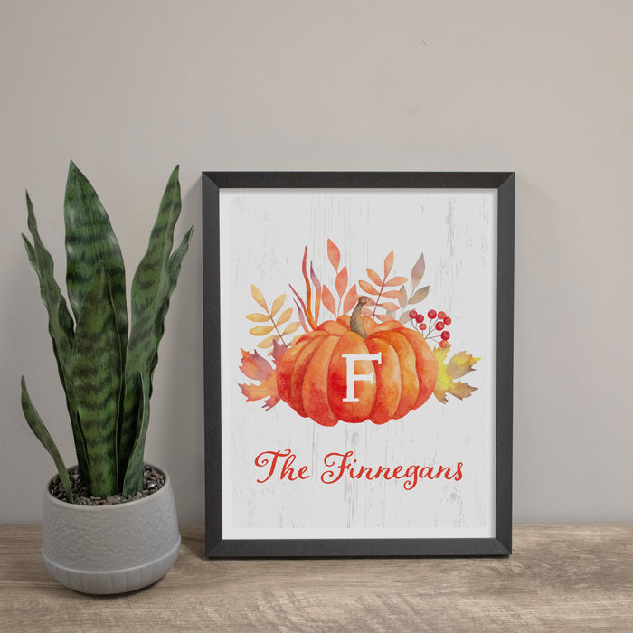 Personalized Monogram Pumpkin Wall Sign