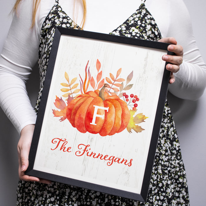 Personalized Monogram Pumpkin Wall Sign