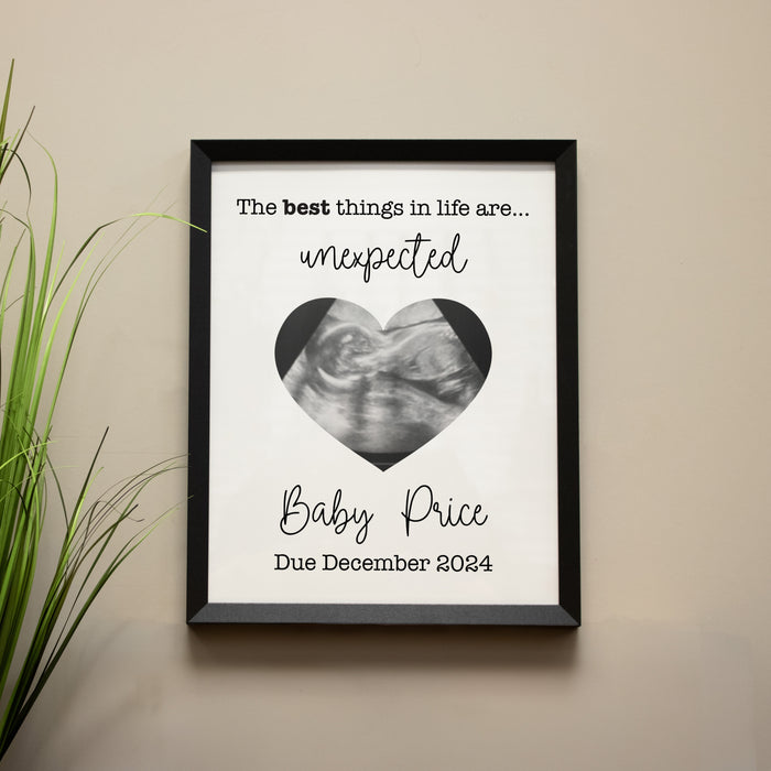 Personalized Baby Sonogram Framed Photo Wall Sign