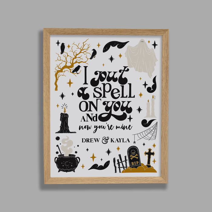 Personalized "I Put A Spell On You" Couples Halloween Wall Sign