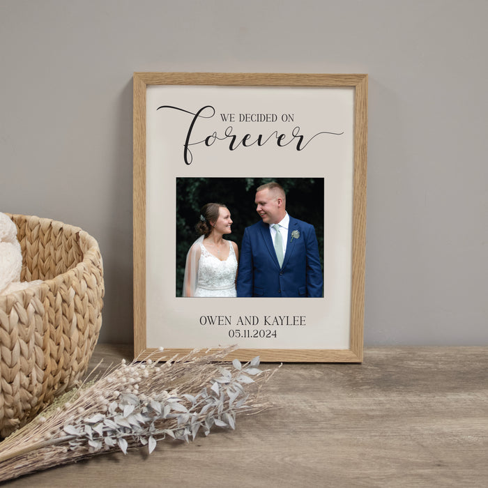 Framed "We Decided on Forever" Photo Wall Sign