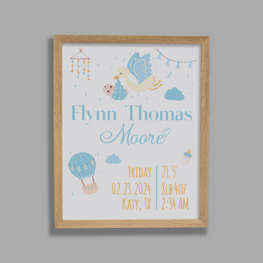 Personalized birth information sign