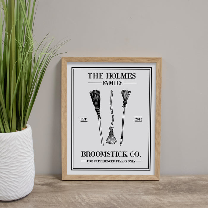 Personalized Witches Broomstick Co. Framed Wall Art or Download