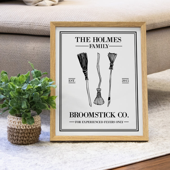 Personalized Witches Broomstick Co. Framed Wall Art or Download