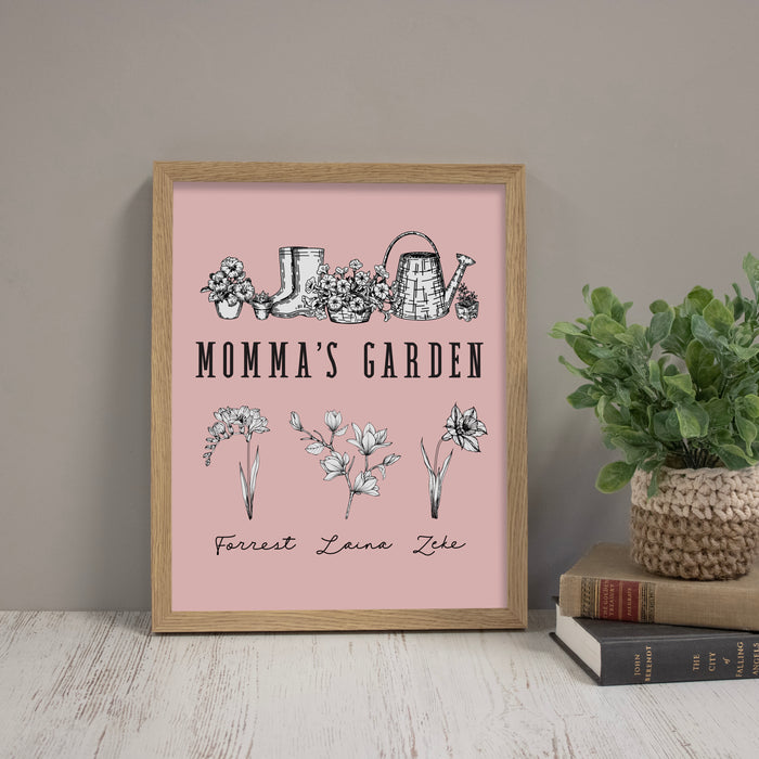 Personalized Momma's Garden Wall Sign