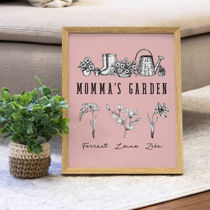 Personalized Momma's Garden Wall Sign