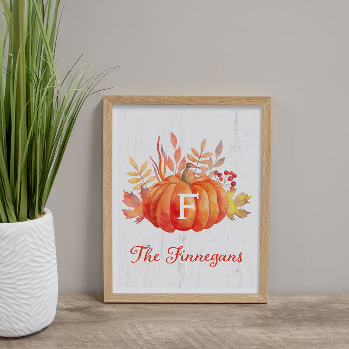 Personalized Monogram Pumpkin Wall Sign