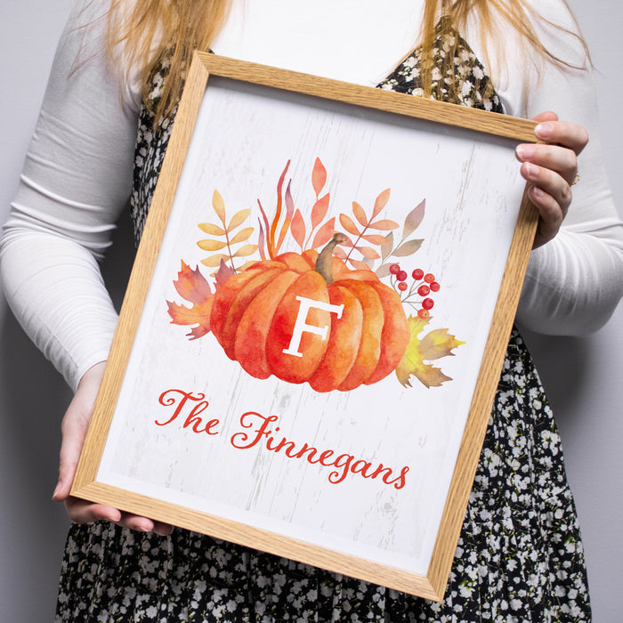 Personalized Monogram Pumpkin Wall Sign