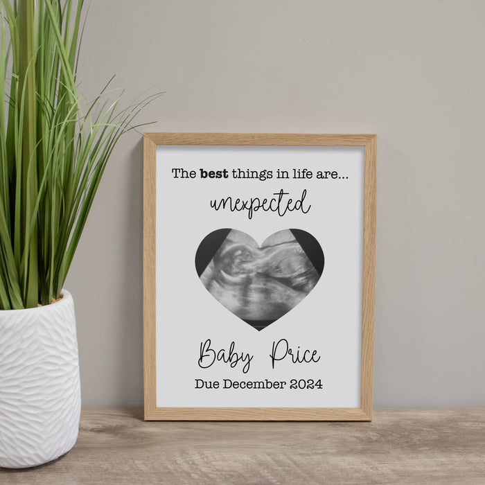 Personalized Baby Sonogram Framed Photo Wall Sign