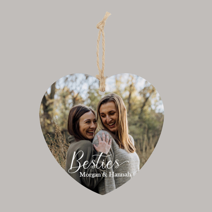 Besties photo ornament