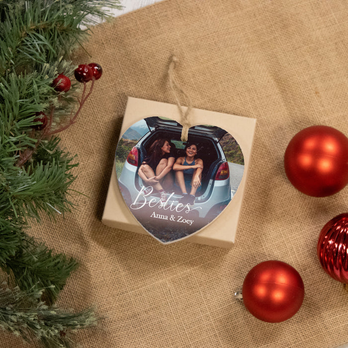 Custom Besties Photo Ornament