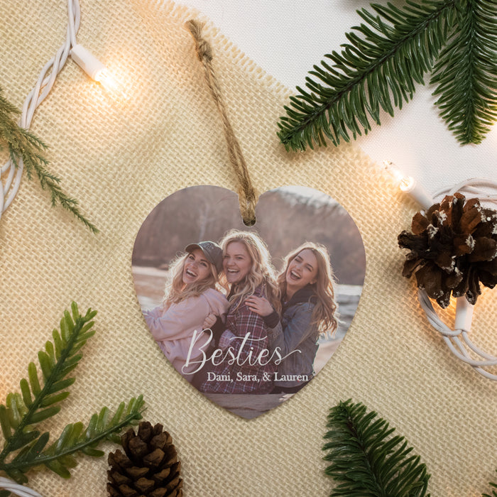 Custom Besties Photo Ornament