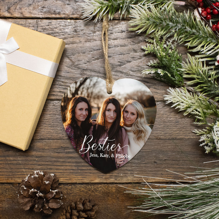 Custom Besties Photo Ornament