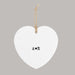 Heart ornament personalized with couple's initials