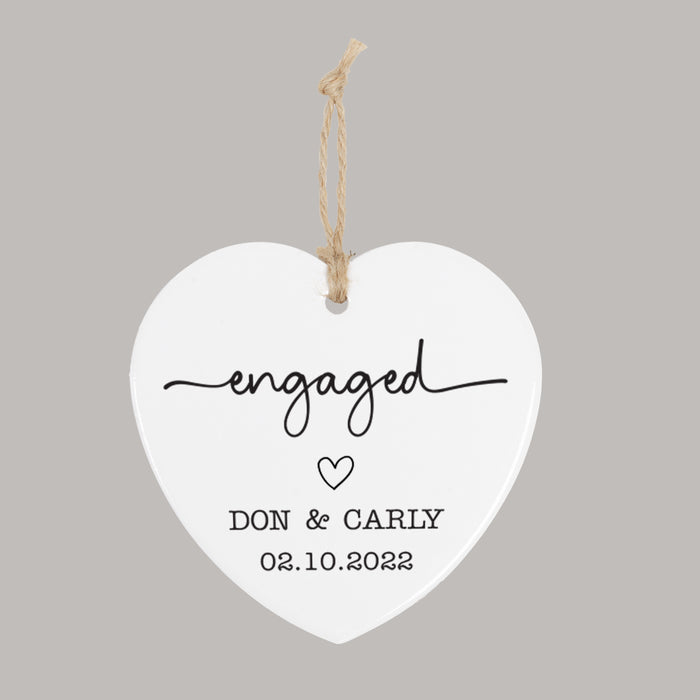 Engaged ornament personalized with names and date