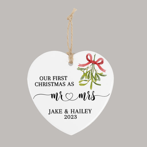 First Christmas as Mr & Mrs Mistletoe Ornament