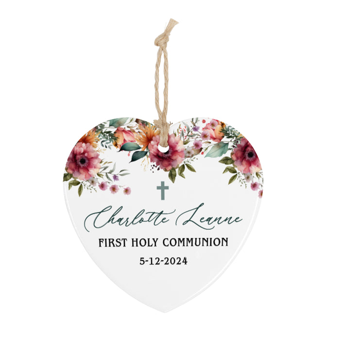 Personalized Floral First Holy Communion Ornament