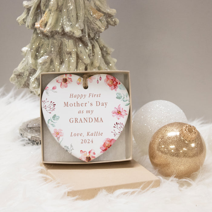 Personalized First Mother's Day as a Grandma Ornament