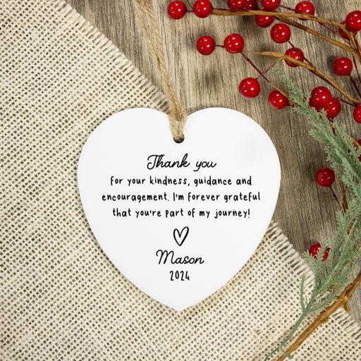 Personalized thank you ornament