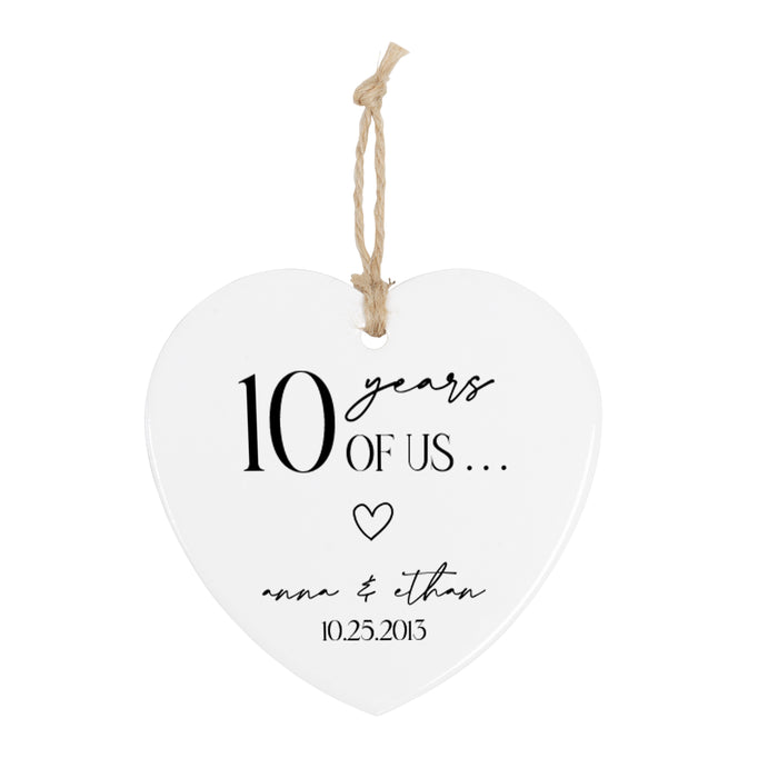 Personalized Anniversary "Years of Us" Heart Ornament