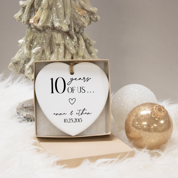 Personalized Anniversary "Years of Us" Heart Ornament