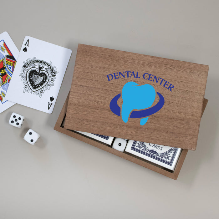 Personalized Company Logo Card and Dice Box