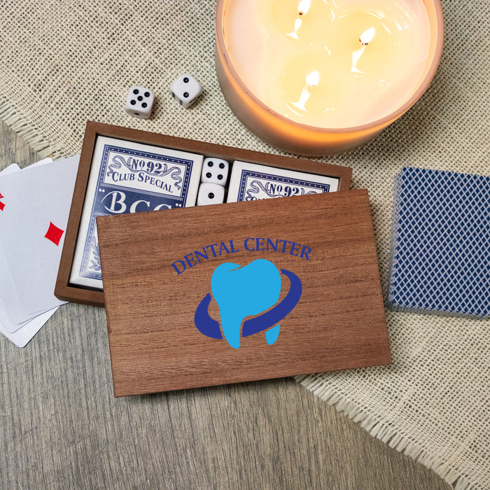 Personalized Company Logo Card and Dice Box