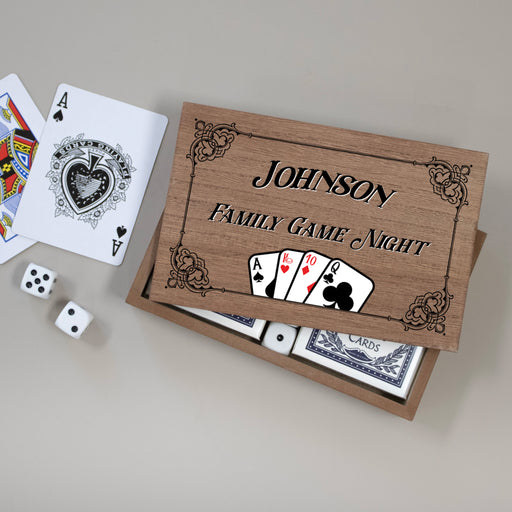 Personalized Family Game Night Card & Dice Set