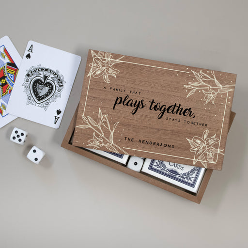 Family Game Night Card and Dice Set Personalized