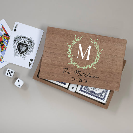 Monogrammed Card Dice Game Set