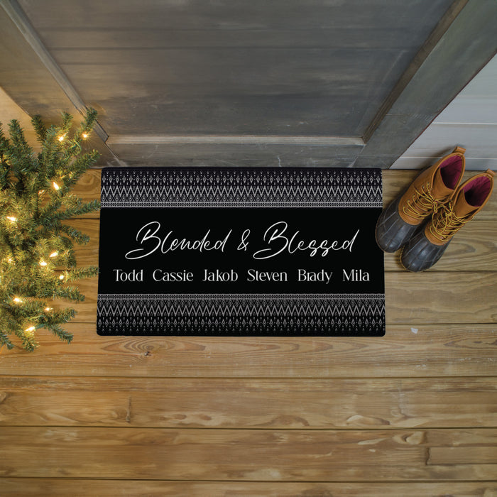 Personalized Blended and Blessed Welcome Doormat
