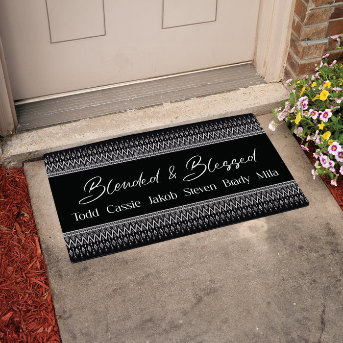 Personalized Blended and Blessed Welcome Doormat