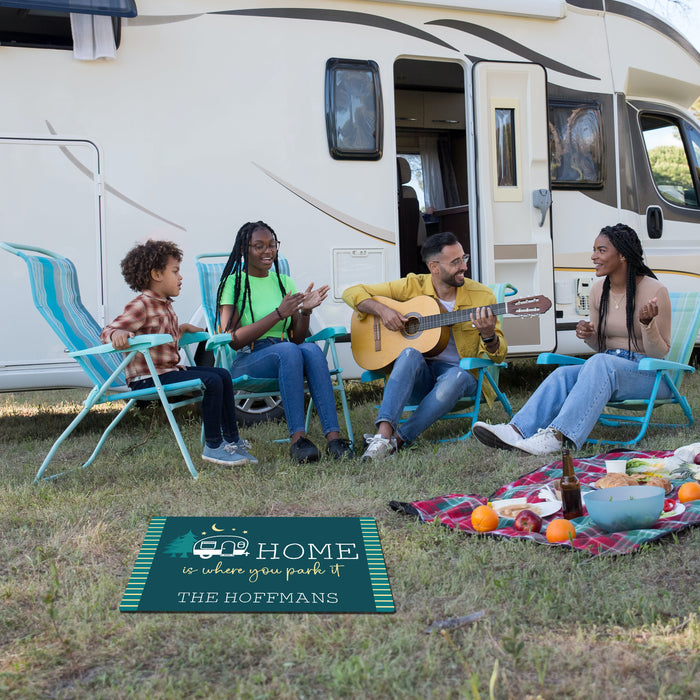 Personalized “Home is Where You Park It” Camper Doormat