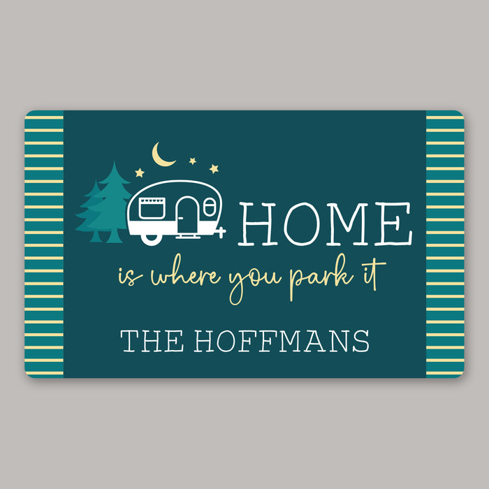 Personalized “Home is Where You Park It” Camper Doormat