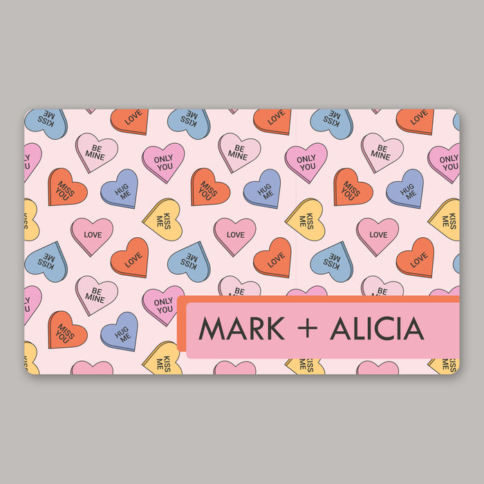 Personalized Valentine's Day Candy Hearts Mat