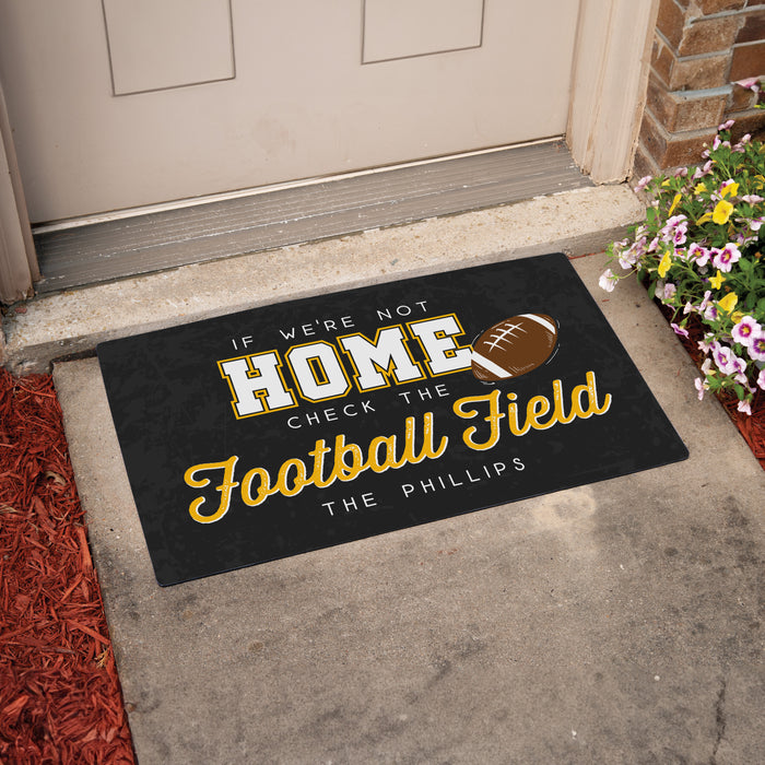Personalized Check the Football Field Door Mat